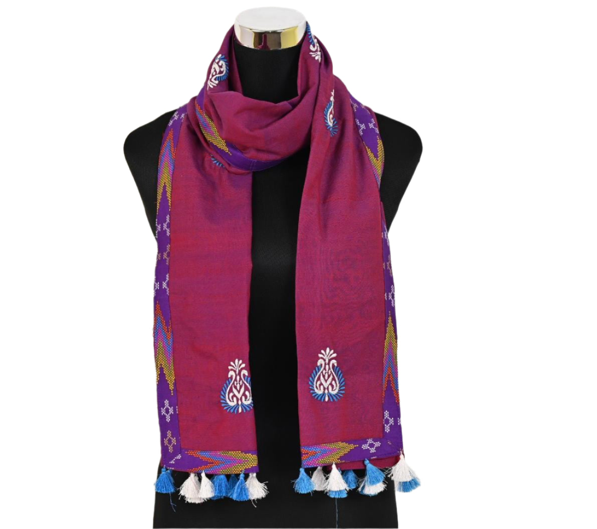 COTTON STOLE WITH TRADITIONAL MOTIF OF ASSAM